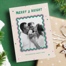 Merry & Bright Squiggle Lijst roze + groen