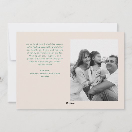 Merry & Bright Squiggle Lijst roze + groen Feestdagenkaart (Achterkant)