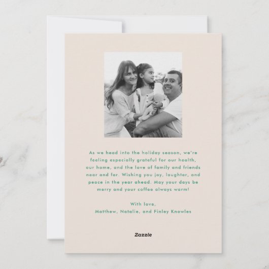 Merry & Bright Squiggle Lijst roze + groen Feestdagenkaart (Achterkant)