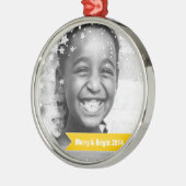 Merry & Bright Stars en banners Metalen Ornament (Links)