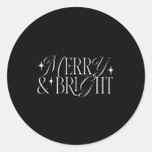 Merry Bright Stars  Ronde Sticker (Voorkant)