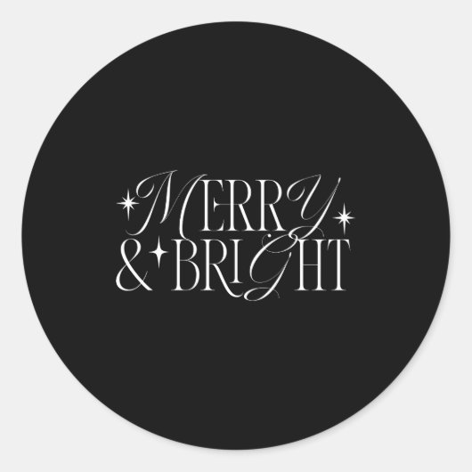 Merry Bright Stars Ronde Sticker (Voorkant)