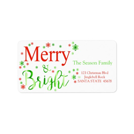 Merry & Bright sterren vakantielabel Etiket (Voorkant)