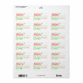 Merry & Bright sterren vakantielabel Etiket (Full Sheet)