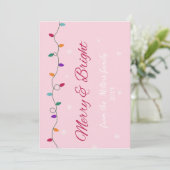 Merry & Bright | Stijlvol  Feestdagenkaart (Staand voorkant)