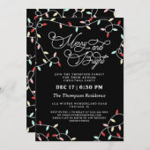 Merry & Bright String Lights Kerstfeest Kaart (Voorkant / Achterkant)