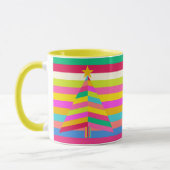 Merry Bright Stripes Kleurrijke kerstboom Mok (Links)