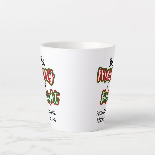 Merry & Bright T-shirt Latte Mok (Voorkant)