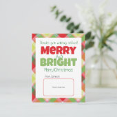 Merry & Bright Teachers Bedankt Cadeau Kaart (Staand voorkant)