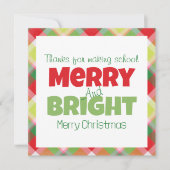 Merry & Bright Teachers Dank je Kaart (Voorkant)