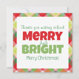 Merry & Bright Teachers Dank je Kaart
