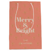Merry & Bright Terracotta zalm goud Medium Cadeauzakje (Voorkant)