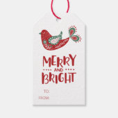 Merry & Bright TO/From Bird Gift Label Cadeaulabel (Voorkant)