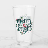 Merry & Bright Typografie Glas (Achterkant)