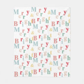 Merry & Bright typografie lichte kleur Fleece Deken (Voorkant)