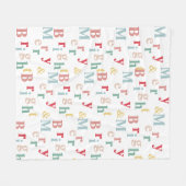 Merry & Bright typografie lichte kleur Fleece Deken (Voorkant (Horizontaal))