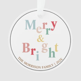 Merry & Bright typografie lichte kleur Ornament