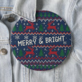 Merry & Bright Ugly Christmas Sweater Ronde Button 6,0 Cm (In situ)