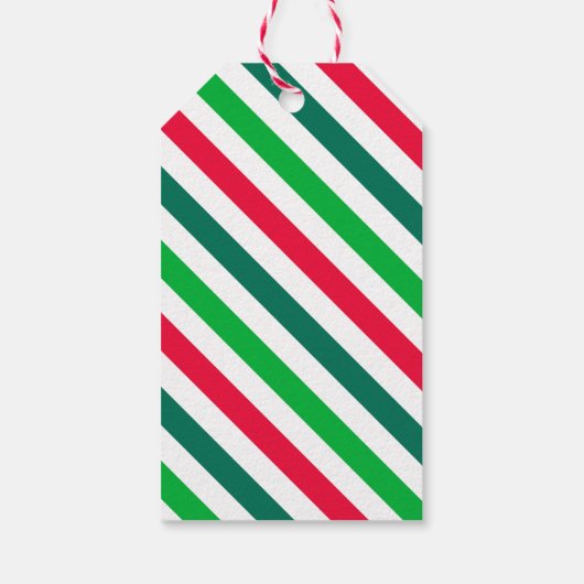 "Merry & Bright" ventilatorstripes kerst Cadeaulabel (Achterkant)