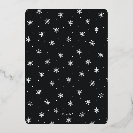 Merry & Bright Verticale fotoArch Folie Feestdagenkaart (Achterkant)