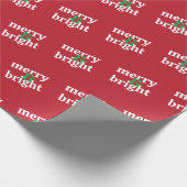 "Merry & Bright" Vet Typografie Modern Cadeaupapier (Hoek)