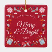 Merry & Bright Vintage Christmas Ornament (Achterkant)