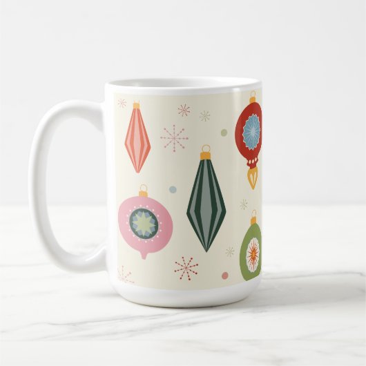 Merry & Bright Vintage Ornament Mok (Links)