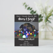 "Merry & Bright" Voeg Pet Photo Holiday toe Briefkaart (Staand voorkant)