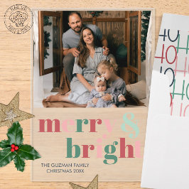 Merry & Bright Vrolijke Kerst Foto Acryl Uitnodigingen