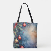 Merry & Bright Waterverf Canvas tas (Achterkant)