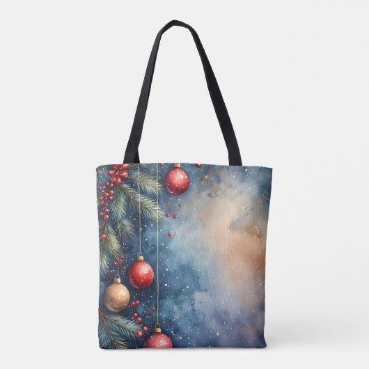 Merry & Bright Waterverf Canvas tas (Achterkant)