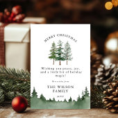 Merry & Bright – Waterverf Forest Kerstmis Kaart