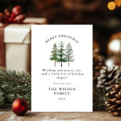 Merry & Bright – Waterverf Forest Kerstmis Kaart