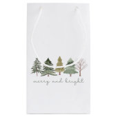 Merry & Bright Waterverf Kerstboom Gift Bag Klein Cadeauzakje (Achterkant)