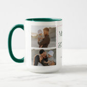 Merry & Bright Wavy Modern Minimal 3 Fotocollage Mok (Links)