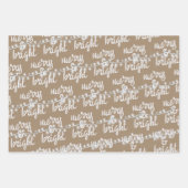 Merry & Bright White-kerstboomverlichting Kraft Inpakpapier Vel (Voorkant 2)