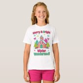 "Merry & Bright Winter Wonderland" T-shirt (Voorkant volledig)