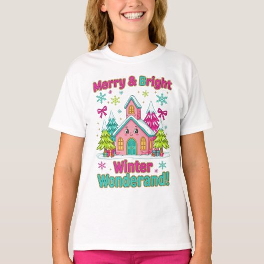 "Merry & Bright Winter Wonderland" T-shirt (Voorkant)