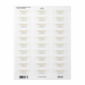 Merry & Bright Witte Gouden Kerstkaart Etiket (Full Sheet)