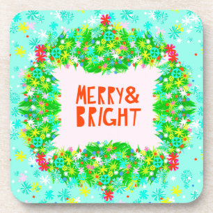 Merry & Bright Wreath Bier Onderzetter