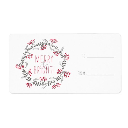 Merry & Bright Wreath Etiket (Voorkant)