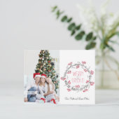 Merry & Bright Wreath Feestdagenkaart (Staand voorkant)