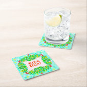 Merry & Bright Wreath Kartonnen Onderzetters (Insitu)