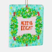 Merry & Bright Wreath Keramisch Ornament (Rechts)