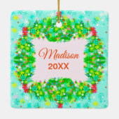 Merry & Bright Wreath Keramisch Ornament (Achterkant)