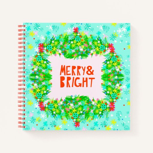 Merry & Bright Wreath Notitieboek (Voorkant)