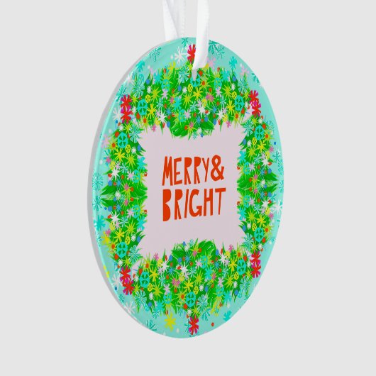Merry & Bright Wreath Ornament (voorkant)