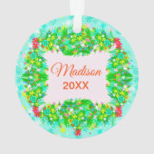 Merry & Bright Wreath Ornament (achterkant)