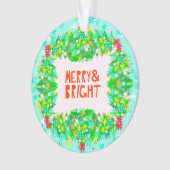 Merry & Bright Wreath Ornament (voorkant)