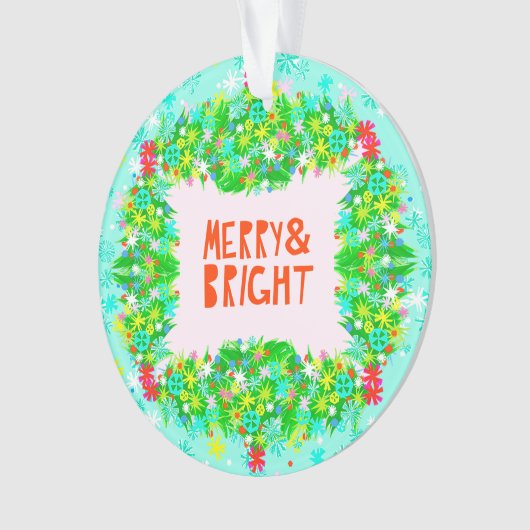 Merry & Bright Wreath Ornament (voorkant)